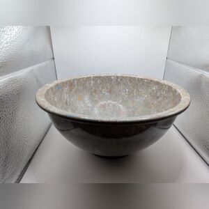 Vintage Texas Ware 118 Splatter Confetti 10"  Bowl  Tan Blue Brown, Red. USA